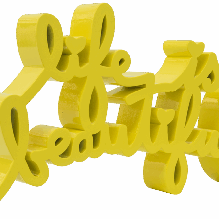 Life Is Beautiful - Neon Yellow Large